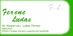 ferenc ludas business card